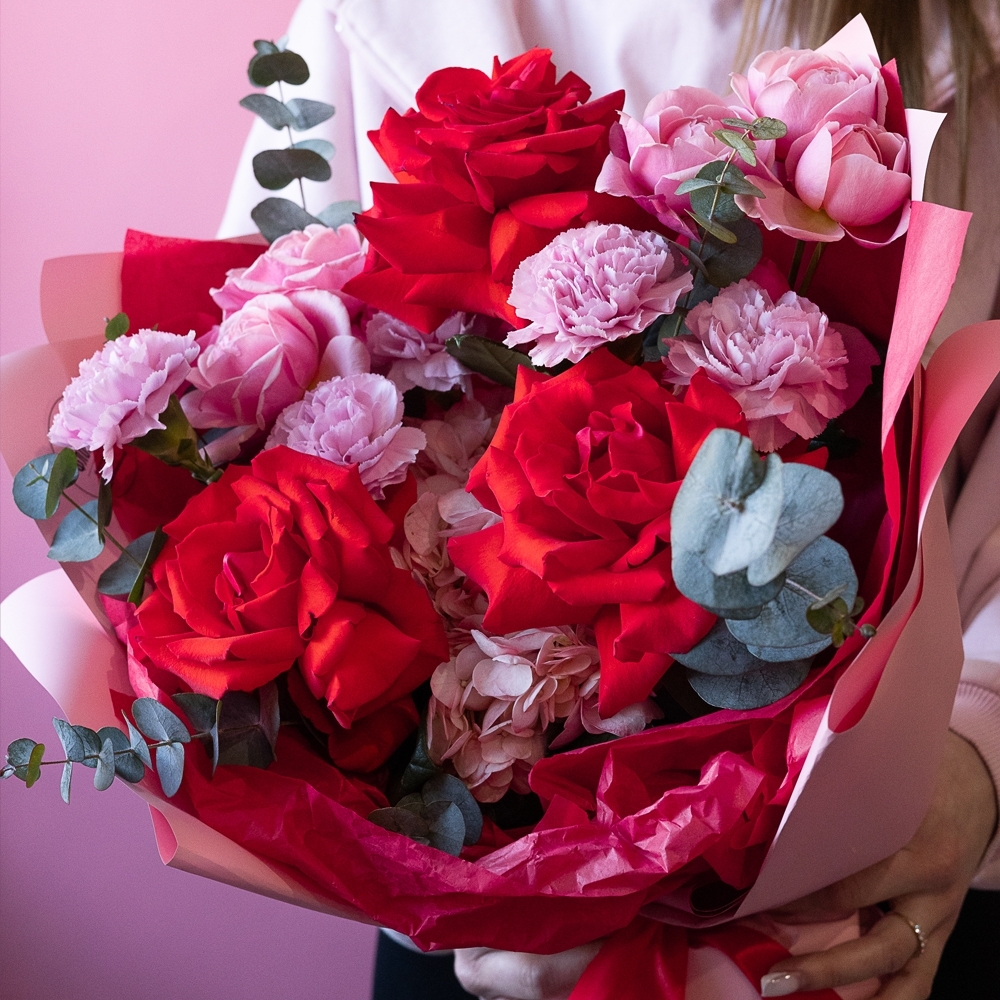 Букет - 140 Сборный букет с французскими розами