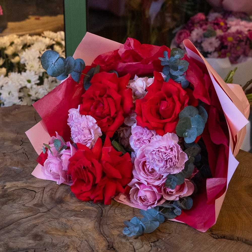 Букет - 140 Сборный букет с французскими розами