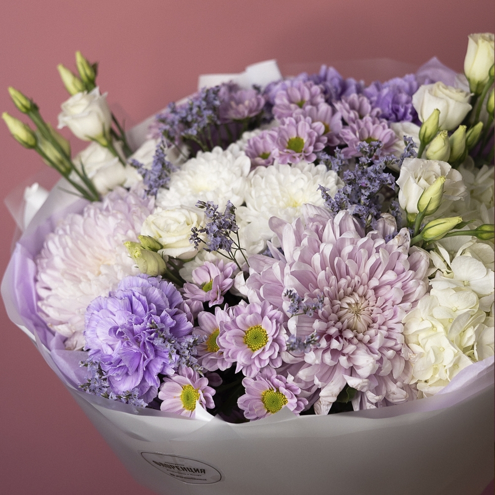 Букет - 119 Сборный букет в бело-сиреневой гамме
