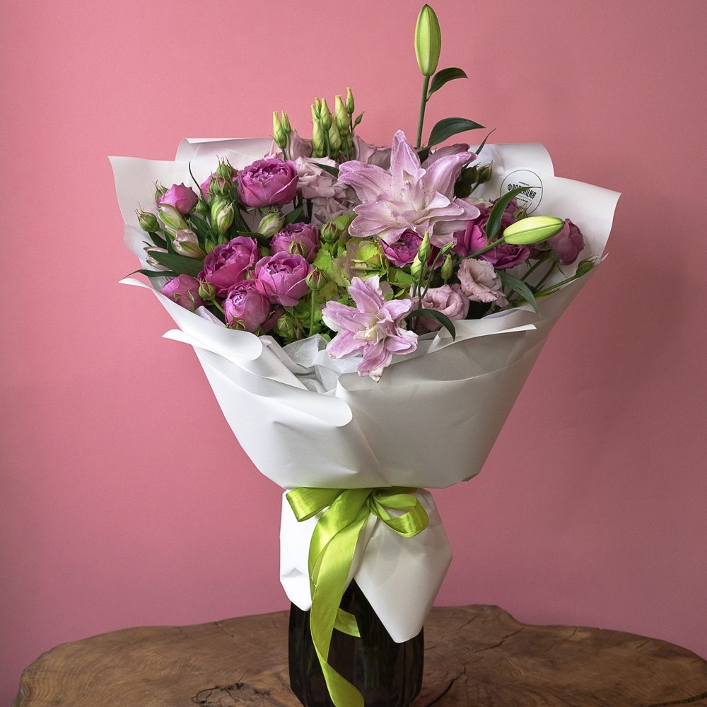 Букет - 124 Сборный букет с лилиями