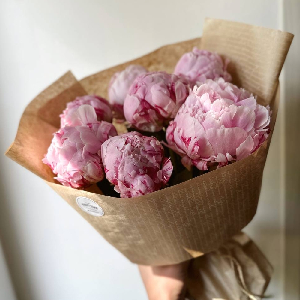 Летний букет-62 Букет розовых пионов 7 штук