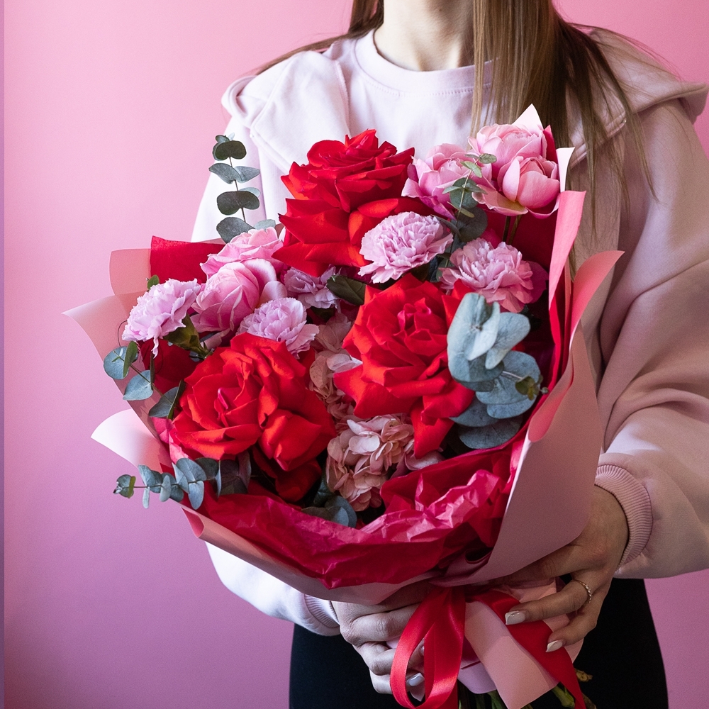 Букет - 140 Сборный букет с французскими розами