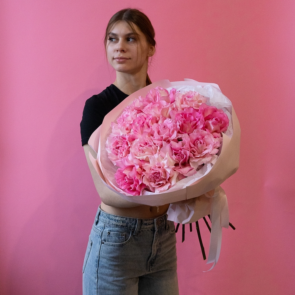 Букет - 143 Большой букет французских роз