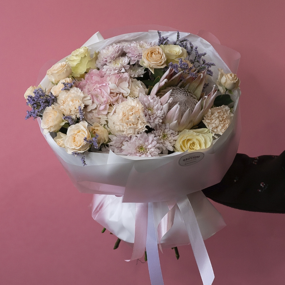 Букет - 118 Сборный букет с экзотической Протеей