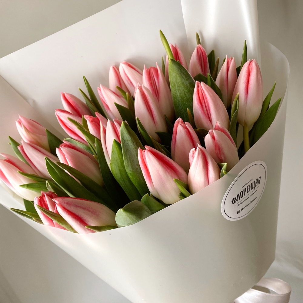 Весна #23 Букет розовых тюльпанов 25 шт
