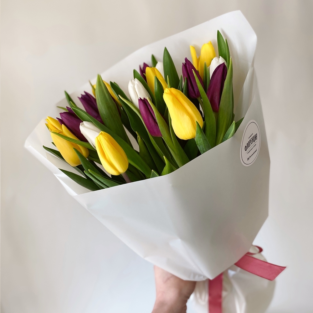 Весна #25 Микс тюльпанов разных цветов 25 шт